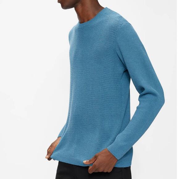 Ted Baker NWT Sett Long Sleeve Textured Crew Neck Bright Blue Men's Size 4 Large - Picture 1 of 11